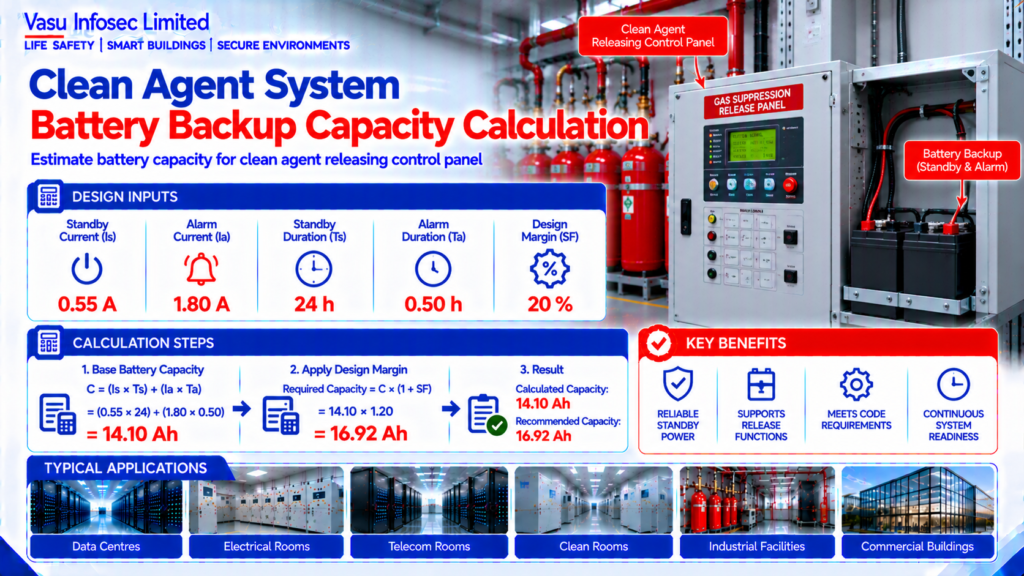 Clean Agent System Battery Backup Capacity Calculation