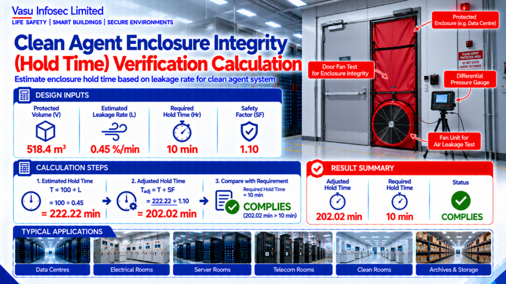 Clean Agent Enclosure Integrity (Hold Time) Verification Calculation