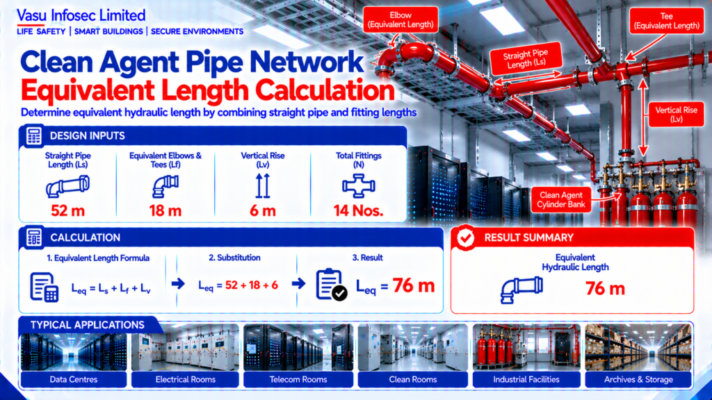 Clean Agent Pipe Network Equivalent Length Calculation