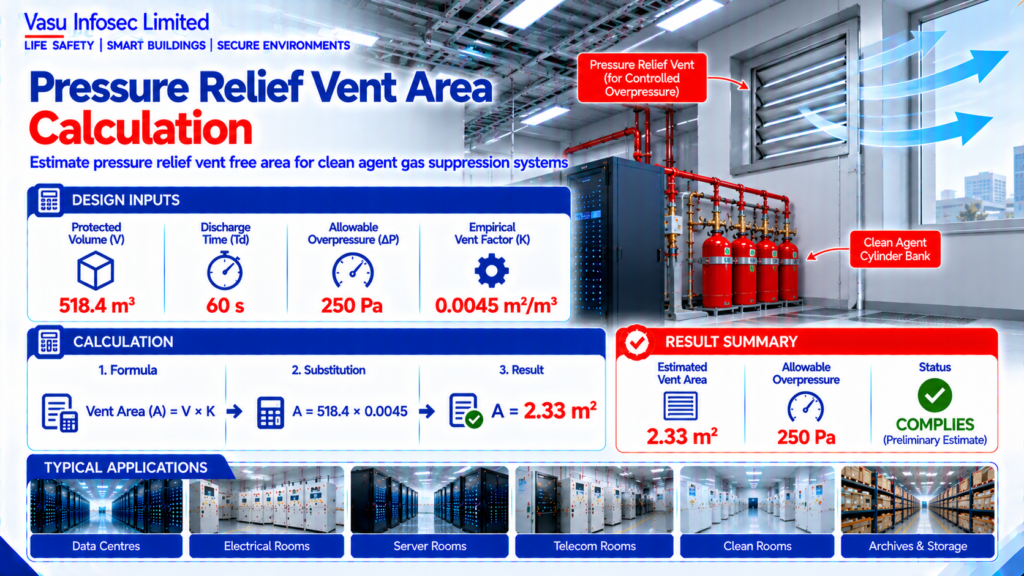 Pressure Relief Vent Area Calculation for Clean Agent Systems