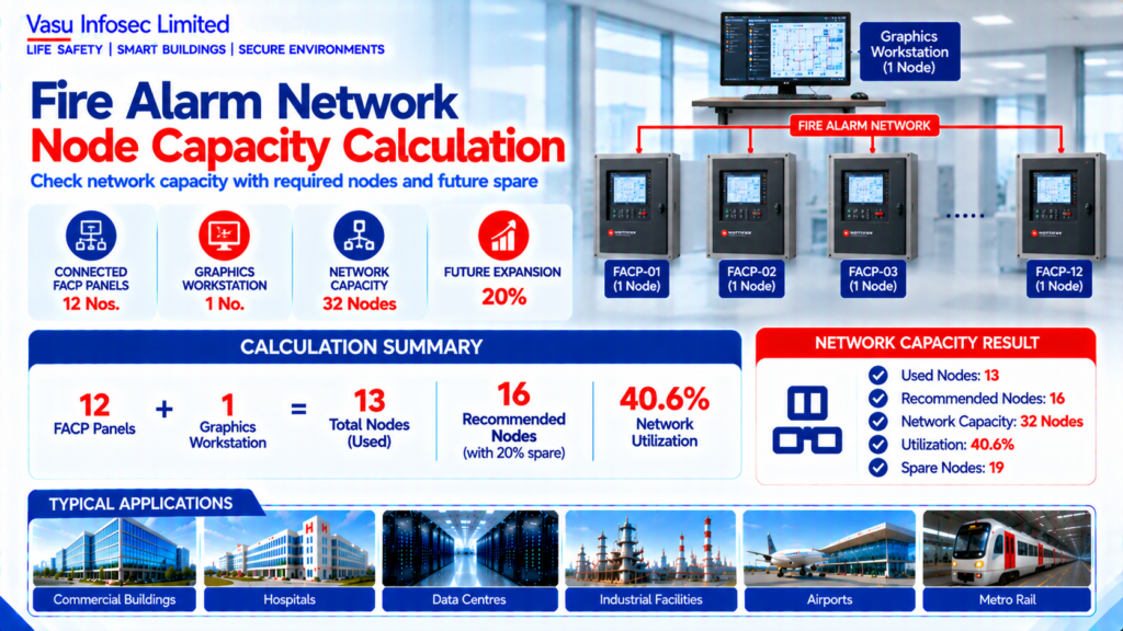 Fire Alarm Network Node Capacity Calculation